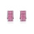 Platinum plated Top quality Pink swiss CZ diamonds quare piercing earrings
